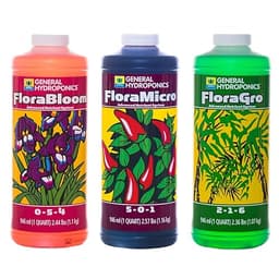 General Hydroponics Flora Series 3-Part Nutrient System (1 qt each)